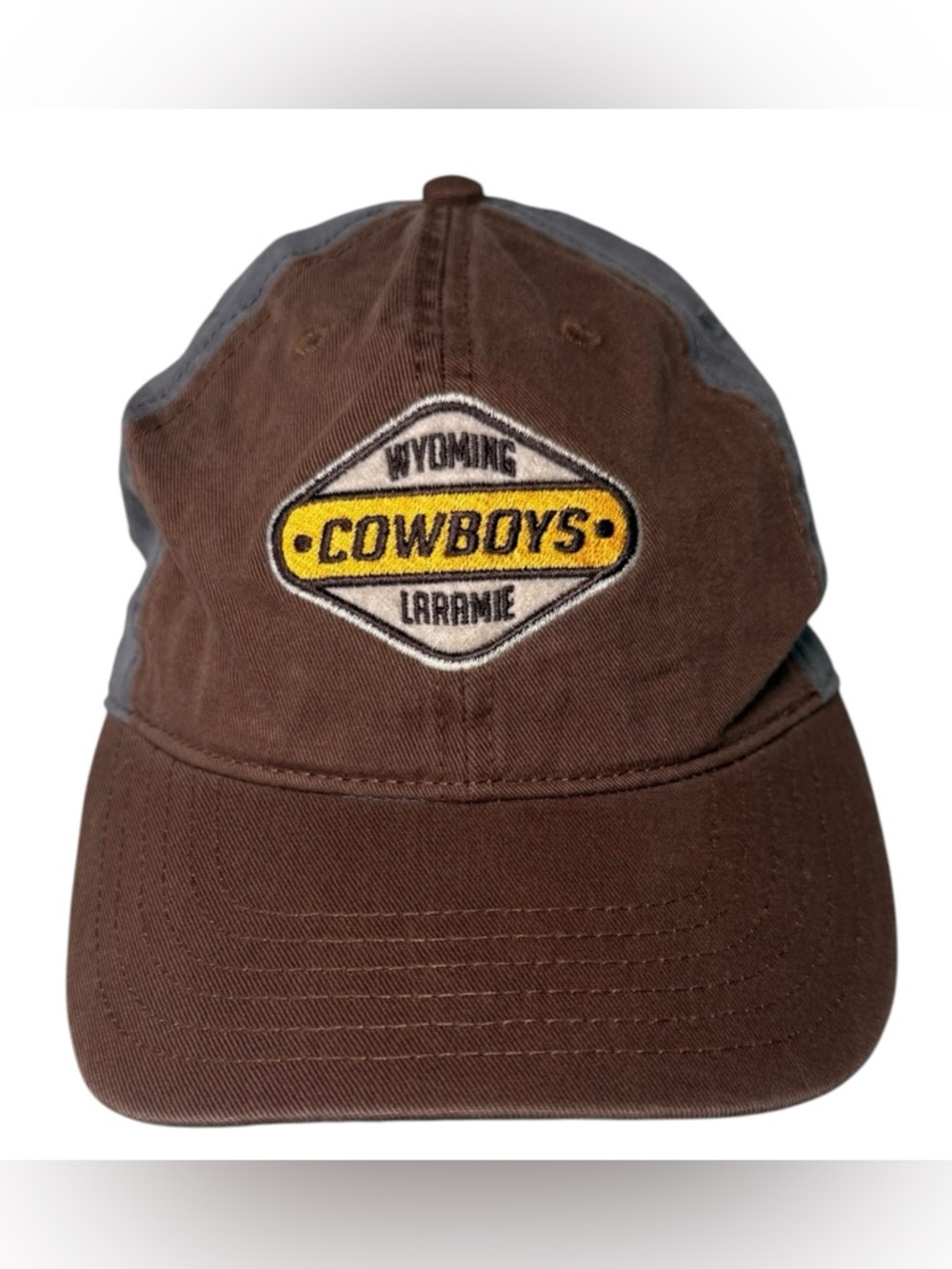 Wyoming Cowboys Laramie Strapback Hat Brown Gray Dad Cap Western Vintage Style